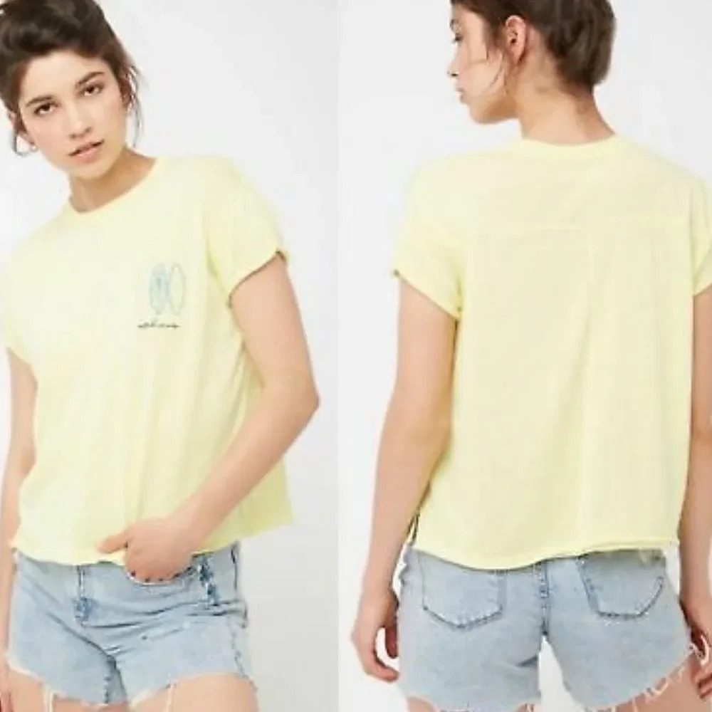 NWT Free People Wipeout Graphic Cropped T-Shirt